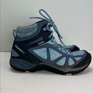 Merrell Siren Sport Q2 Mid Waterproof Hiking Boots Shoes Blue Black Womens 6.5